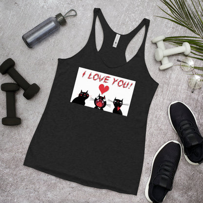 WanderBack Racerback Women's Tank Top - I love you!