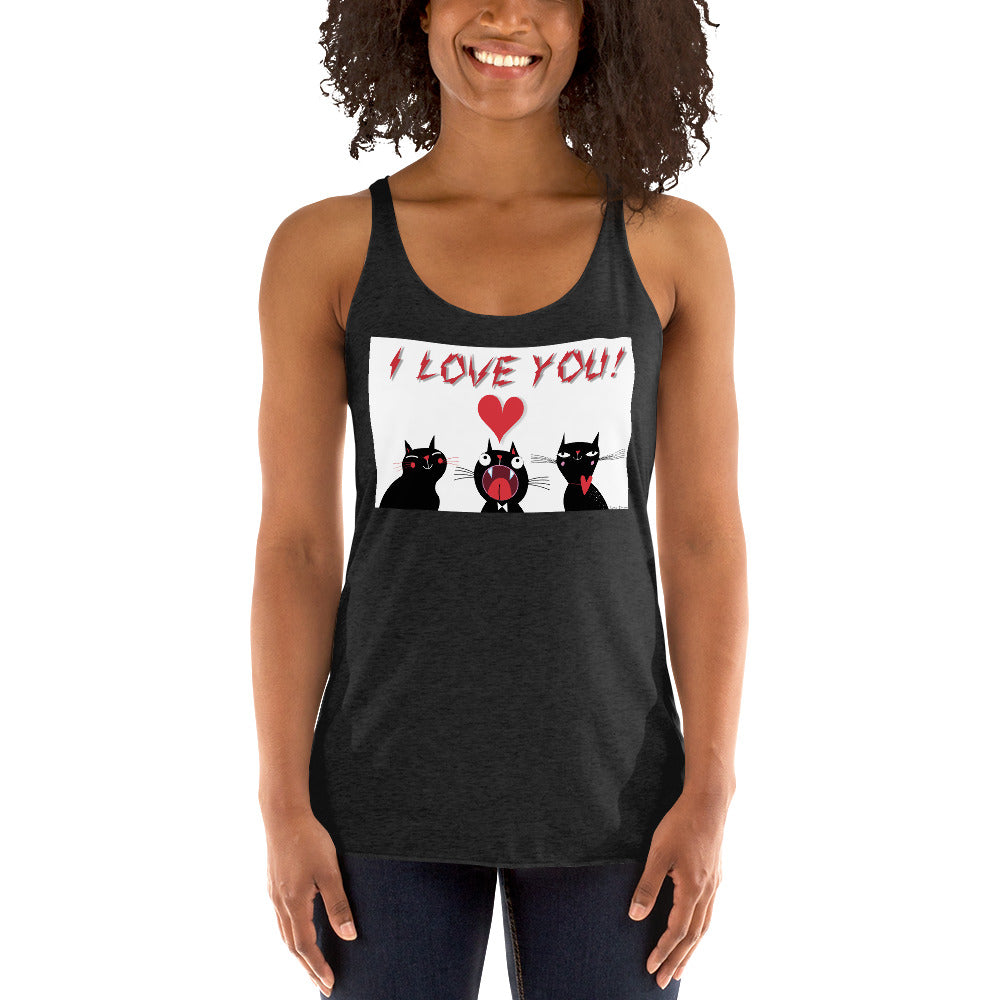 WanderBack Racerback Women's Tank Top - I love you!