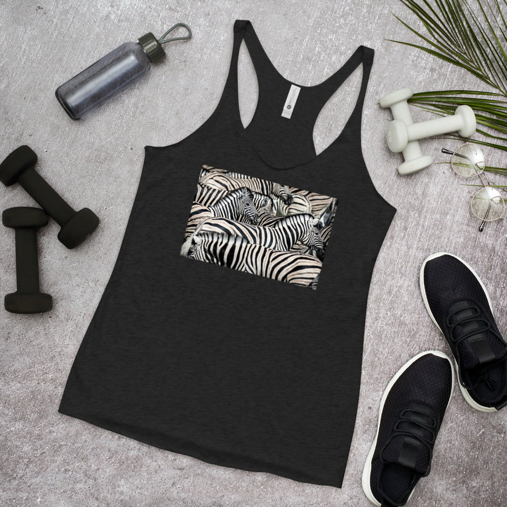 WanderBack Racerback Women's Tank Top - Sharp Dressed Zebras