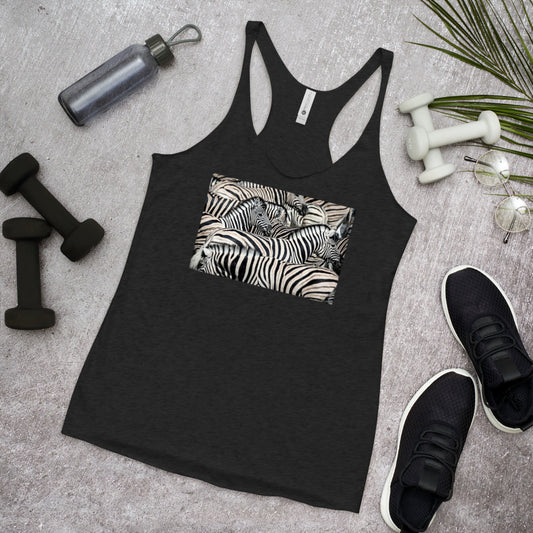 WanderBack Racerback Women's Tank Top - Sharp Dressed Zebras
