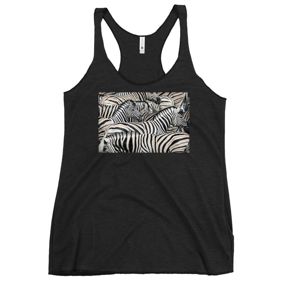 WanderBack Racerback Women's Tank Top - Sharp Dressed Zebras