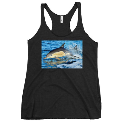 WanderBack Racerback Women's Tank Top - Dolphin Splash