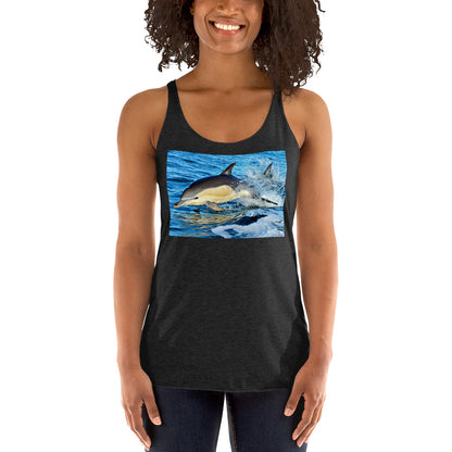 WanderBack Racerback Women's Tank Top - Dolphin Splash