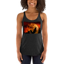 Load image into Gallery viewer, Racerback Tank Top - Howling in Orange Moonlight
