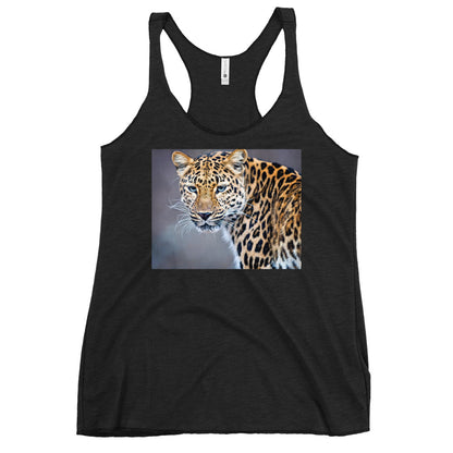 WanderBack Racerback Women's Tank Top - Blue Eyed Leopard