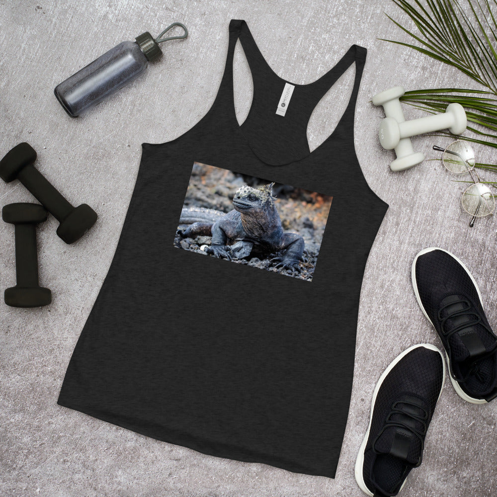Racerback Tank Top - Galapagos Blue Marine Iguana
