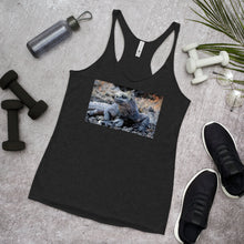 Load image into Gallery viewer, Racerback Tank Top - Galapagos Blue Marine Iguana
