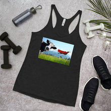 Load image into Gallery viewer, Racerback Tank Top - Cow &amp; Super Dog
