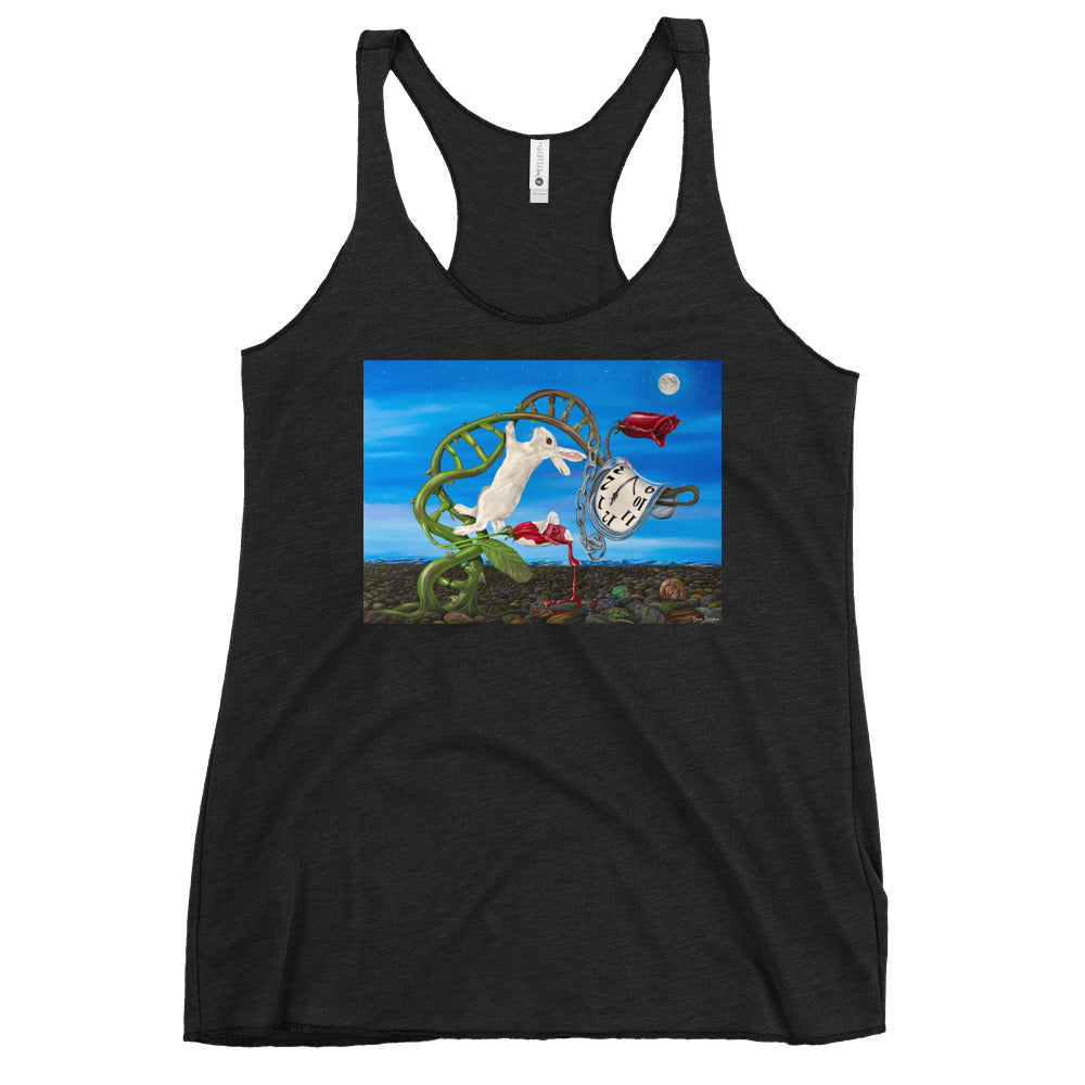 WanderBack Racerback Women's Tank Top - Dali Rabbit