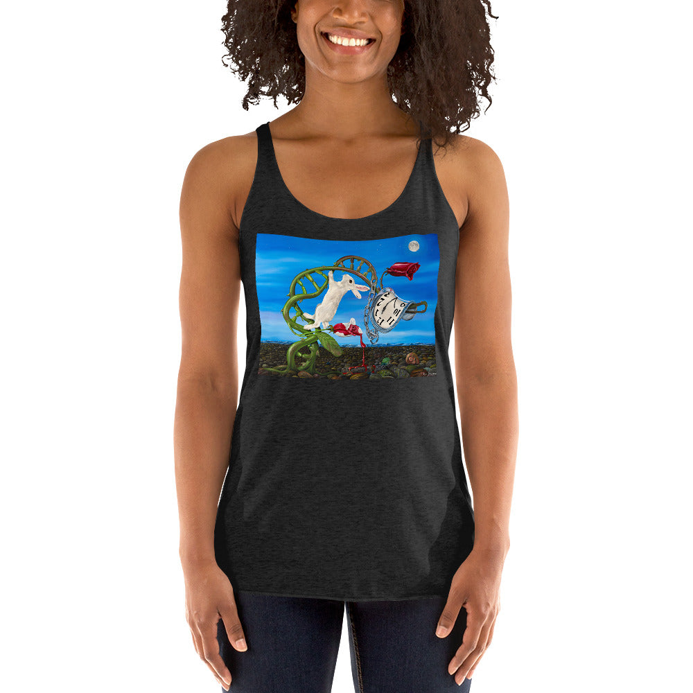 WanderBack Racerback Women's Tank Top - Dali Rabbit