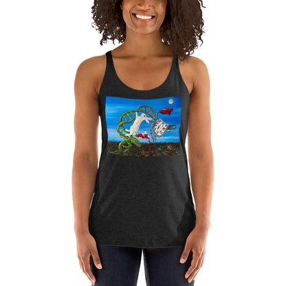 WanderBack Racerback Women's Tank Top - Dali Rabbit