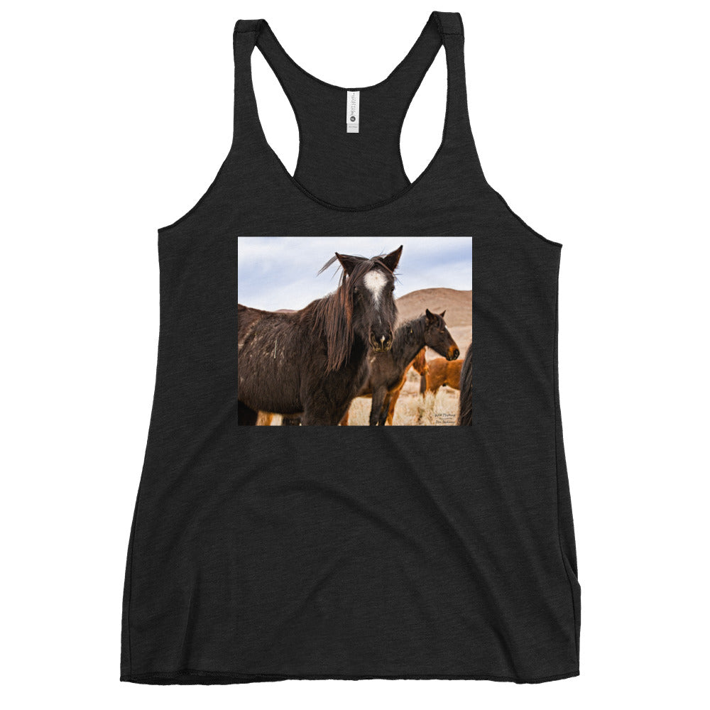 WanderBack Racerback Women's Tank Top - Wild Mustangs