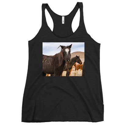 WanderBack Racerback Women's Tank Top - Wild Mustangs