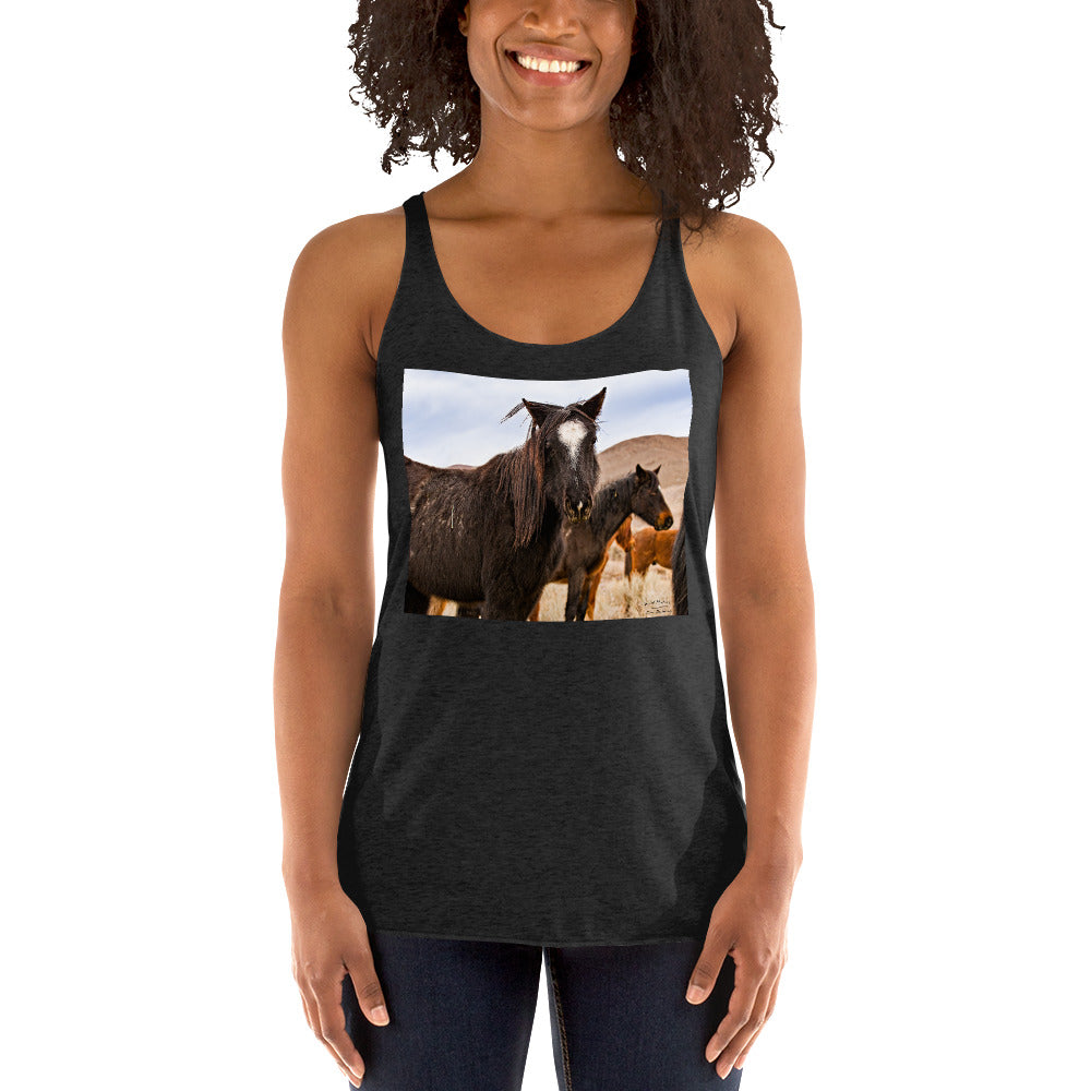 WanderBack Racerback Women's Tank Top - Wild Mustangs