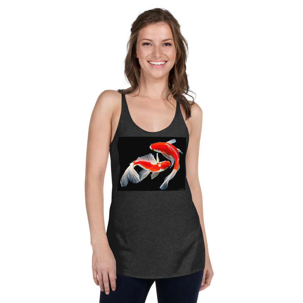 WanderBack Racerback Women's Tank Top - Two Koi