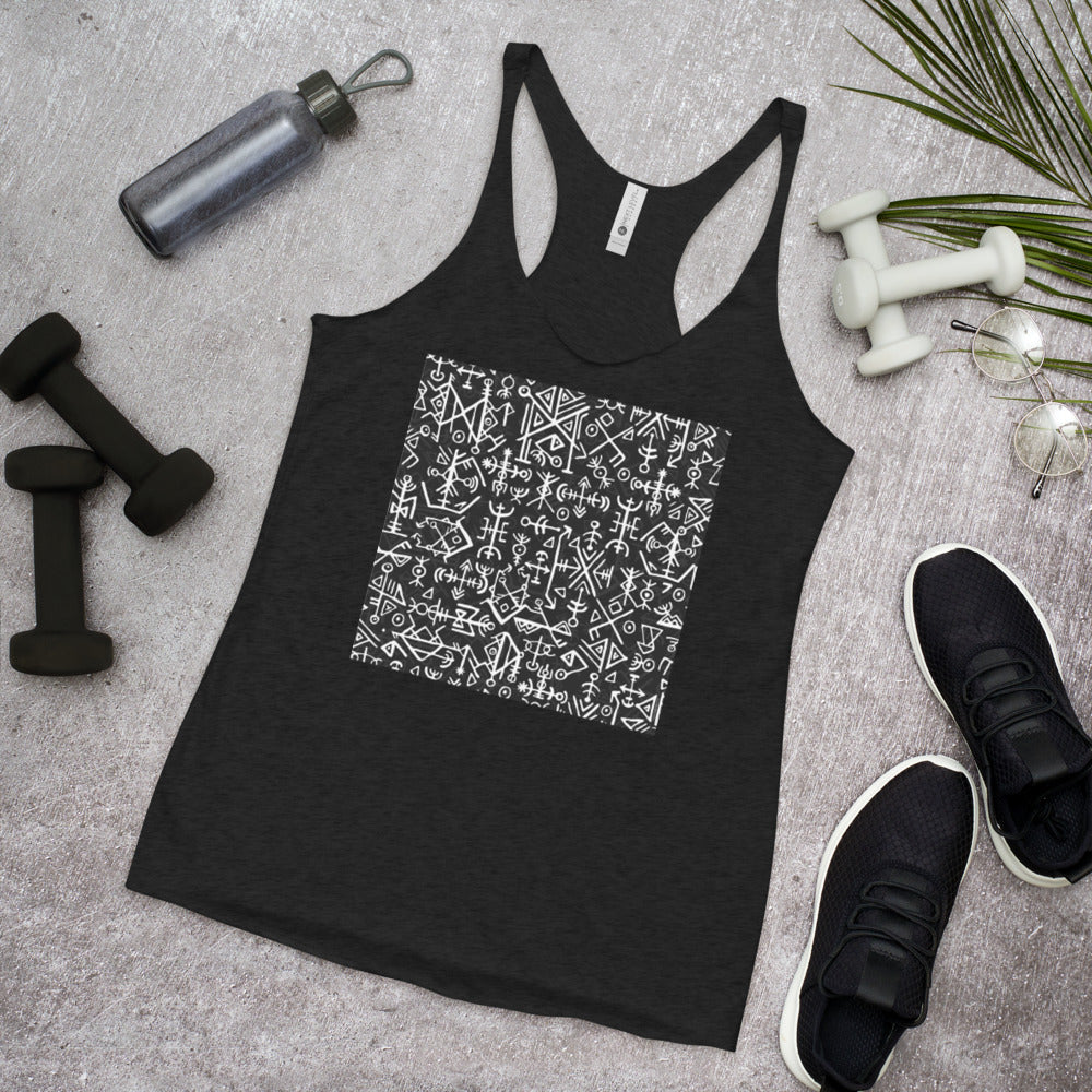 Racerback Tank Top - Runic Magic Hand Symbols