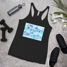 Load image into Gallery viewer, Racerback Tank Top - Foxes in Blue
