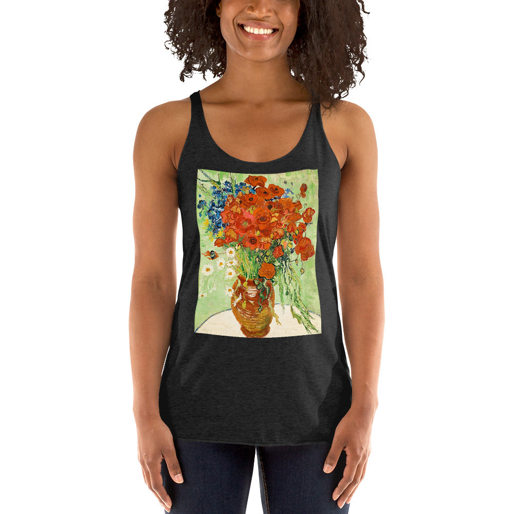 WanderBack Racerback Women's Tank Top - van Gogh: Cornflowers & Poppies