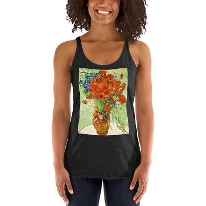 WanderBack Racerback Women's Tank Top - van Gogh: Cornflowers & Poppies