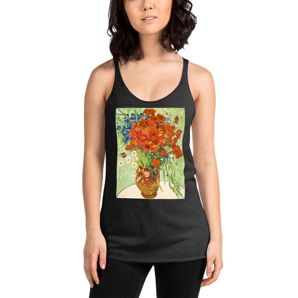WanderBack Racerback Women's Tank Top - van Gogh: Cornflowers & Poppies