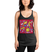 Load image into Gallery viewer, Racerback Tank Top - Silly Yellow Tigers

