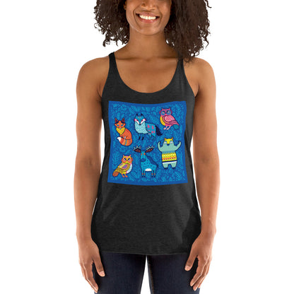 WanderBack Racerback Women's Tank Top - Blue Moose & Friends