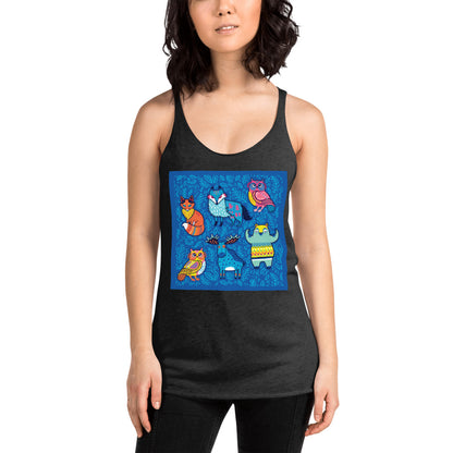 WanderBack Racerback Women's Tank Top - Blue Moose & Friends