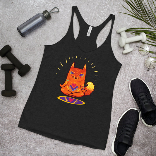 WanderBack Racerback Women's Tank Top - Enlightened Hygge Fox