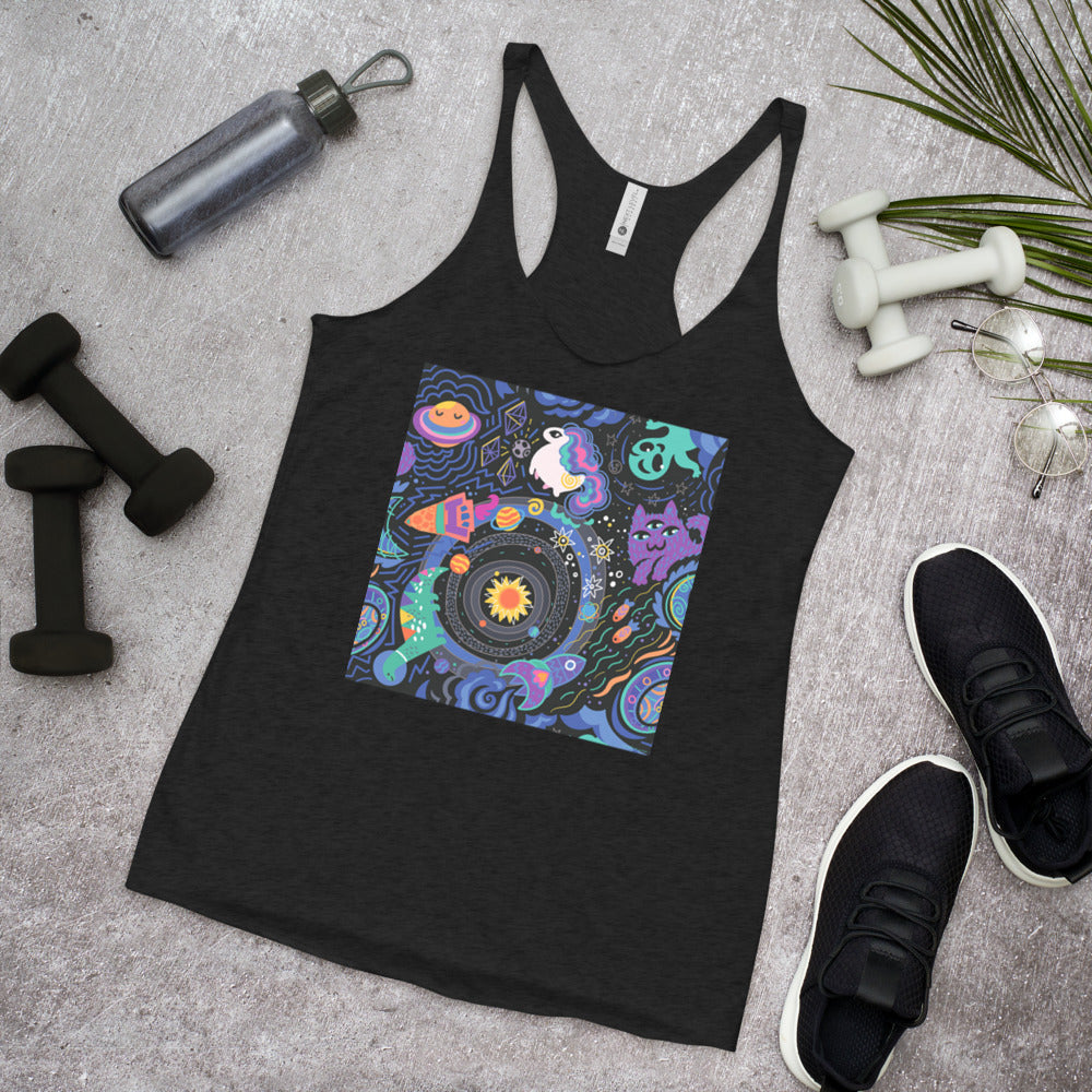 WanderBack Racerback Women's Tank Top - The Solar System