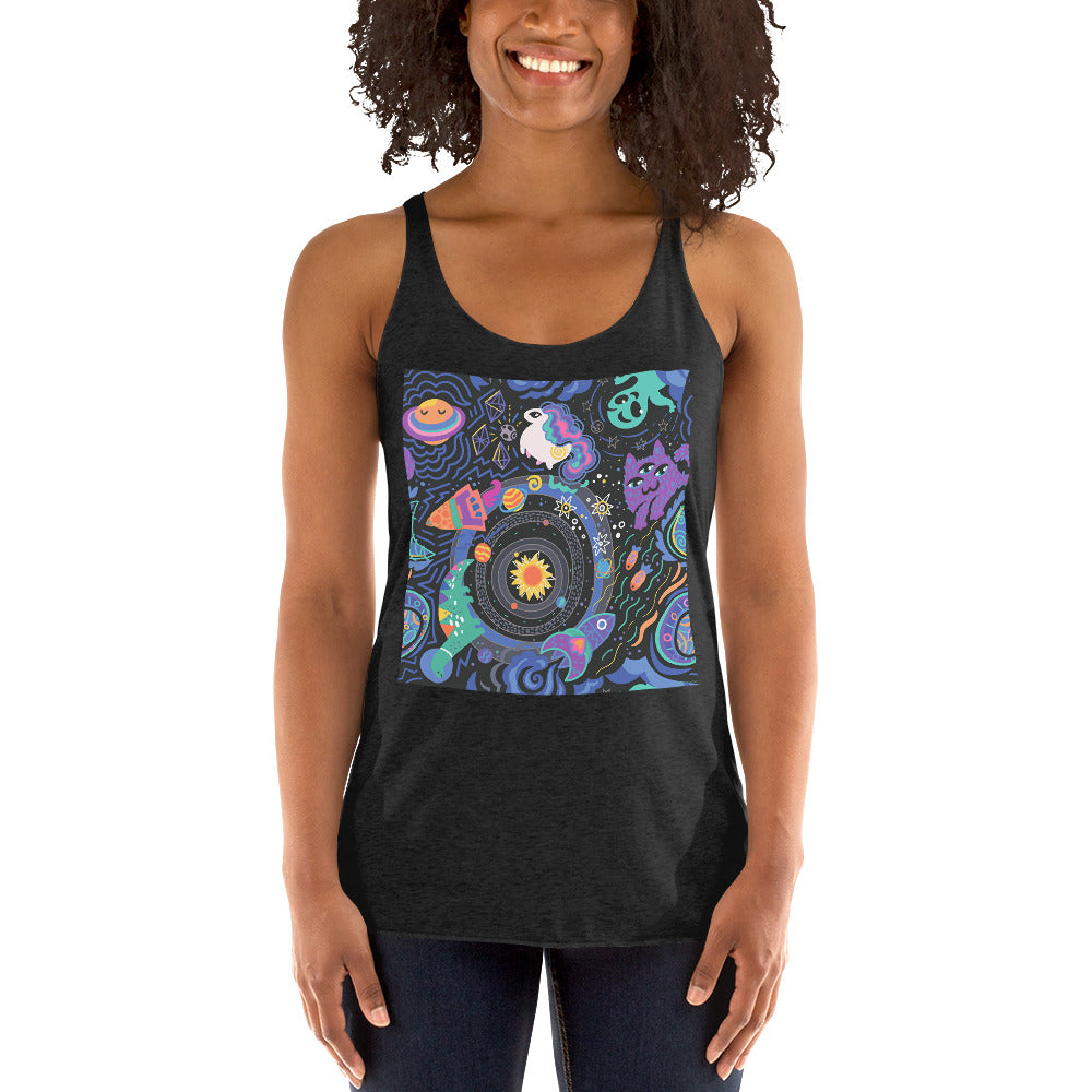 WanderBack Racerback Women's Tank Top - The Solar System