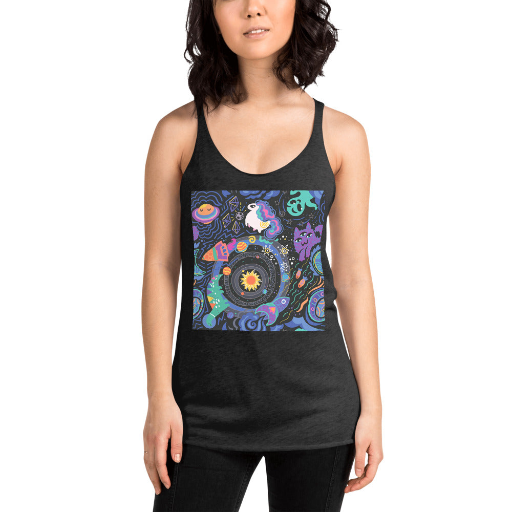 WanderBack Racerback Women's Tank Top - The Solar System
