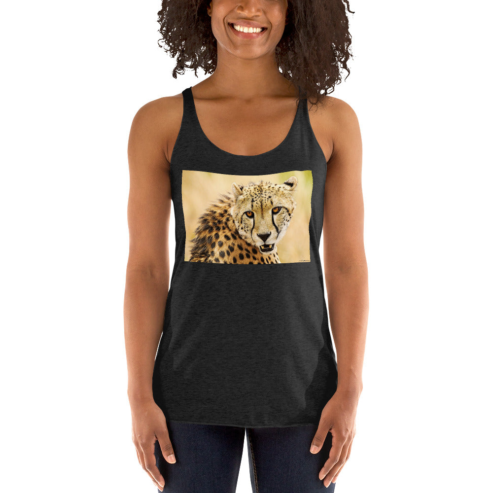 WanderBack Racerback Women's Tank - Cheetah Fangs