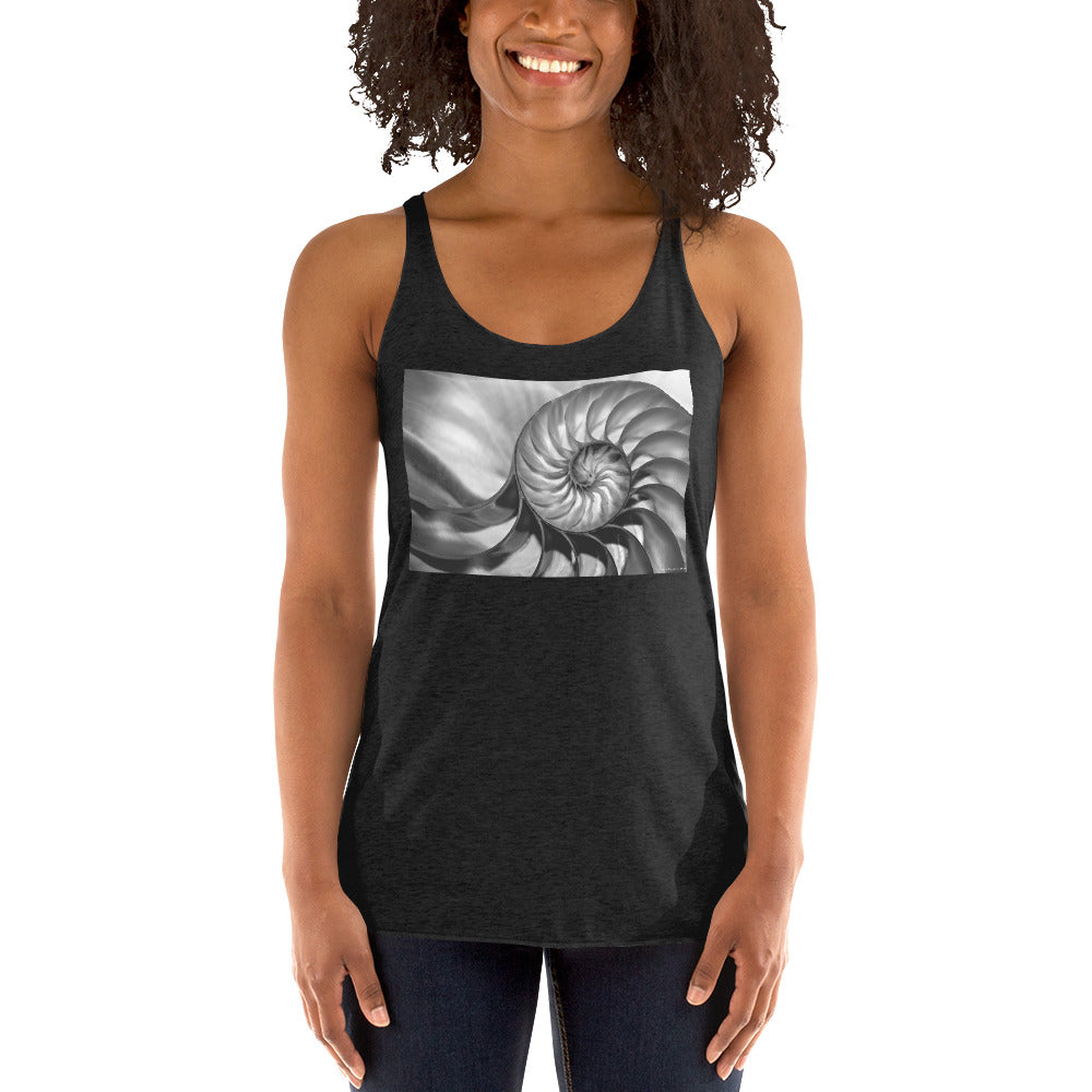 WanderBack Racerback Women's Tank Top - Natures Spiral