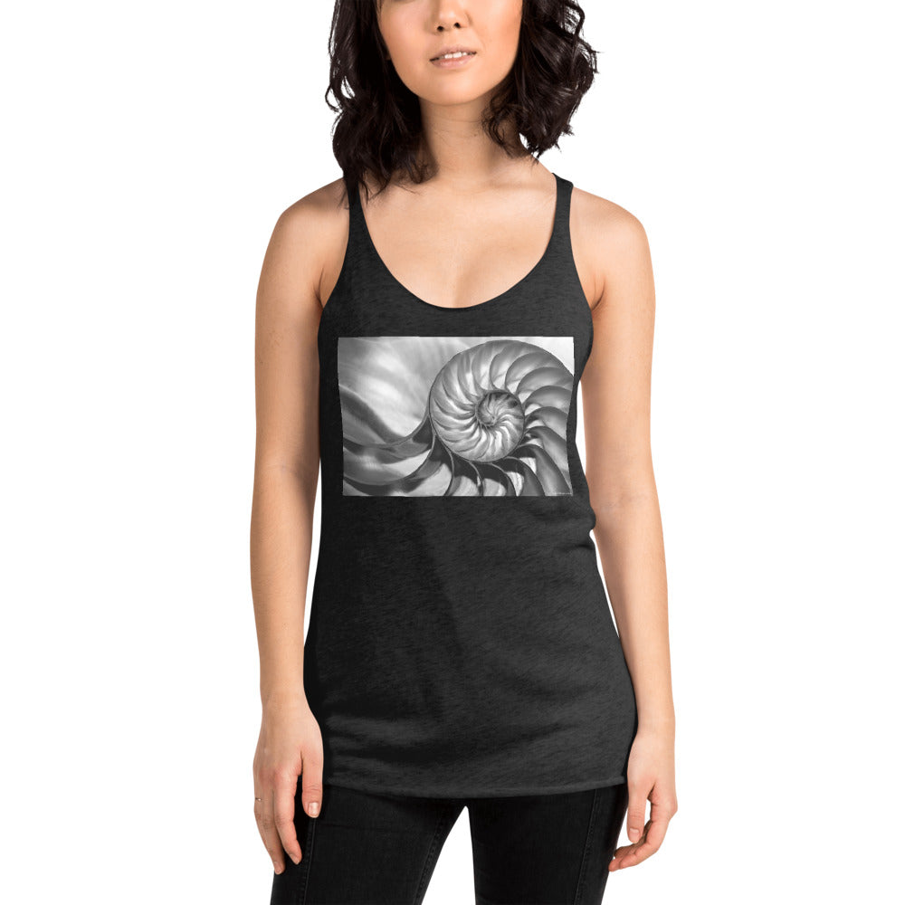 WanderBack Racerback Women's Tank Top - Natures Spiral