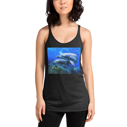 WanderBack Racerback Women's Tank Top - Dolphin Formation