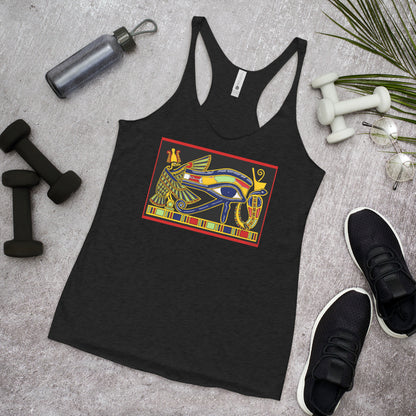 WanderBack Racerback Women's Tank Top - Eye of Horus Papyrus
