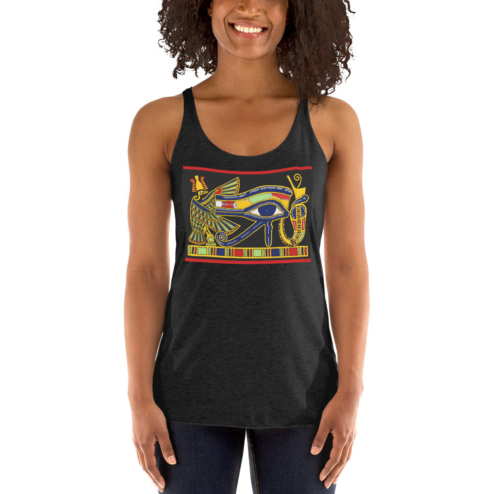 WanderBack Racerback Women's Tank Top - Eye of Horus Papyrus