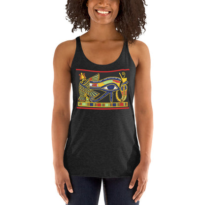 WanderBack Racerback Women's Tank Top - Eye of Horus Papyrus