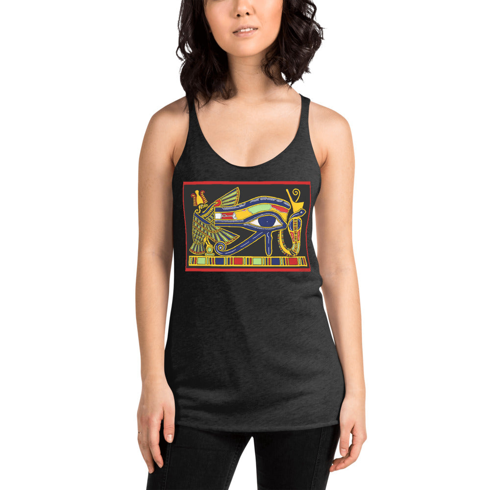 WanderBack Racerback Women's Tank Top - Eye of Horus Papyrus
