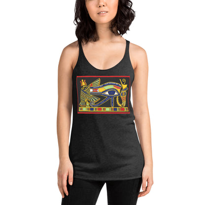 WanderBack Racerback Women's Tank Top - Eye of Horus Papyrus