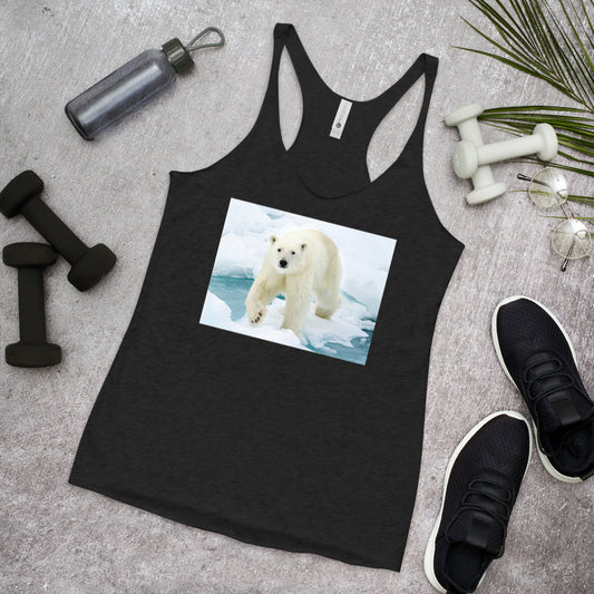 WanderBack Racerback Women's Tank Top - Polar Bear on Ice