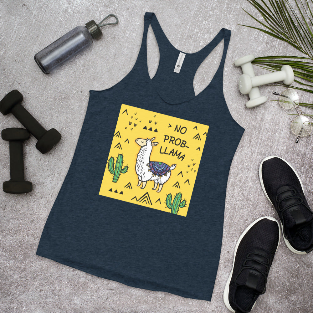 WanderBack Racerback Women's Tank Top - NO PROB-LLAMA