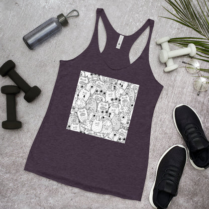 WanderBack Racerback Women's Tank Top - Funny Monsters