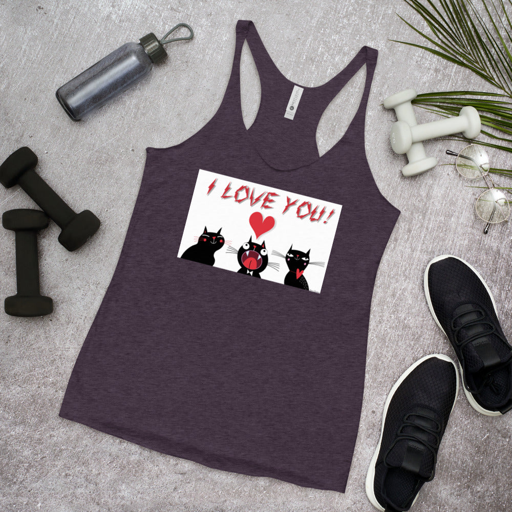 WanderBack Racerback Women's Tank Top - I love you!