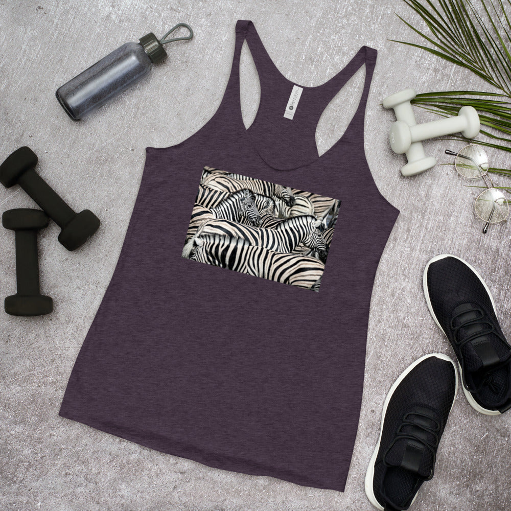 WanderBack Racerback Women's Tank Top - Sharp Dressed Zebras