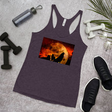 Load image into Gallery viewer, Racerback Tank Top - Howling in Orange Moonlight
