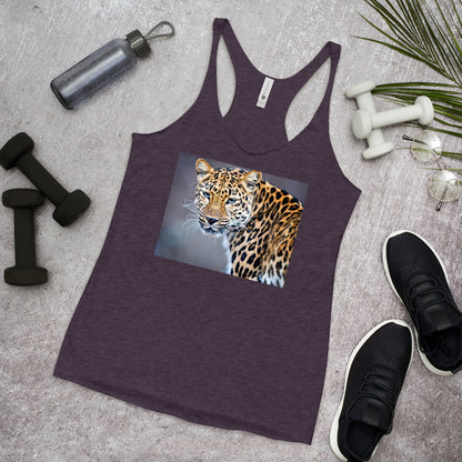 WanderBack Racerback Women's Tank Top - Blue Eyed Leopard