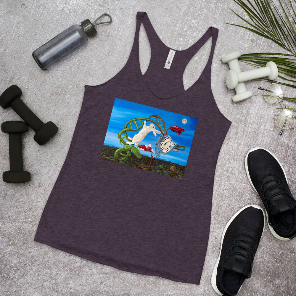 WanderBack Racerback Women's Tank Top - Dali Rabbit