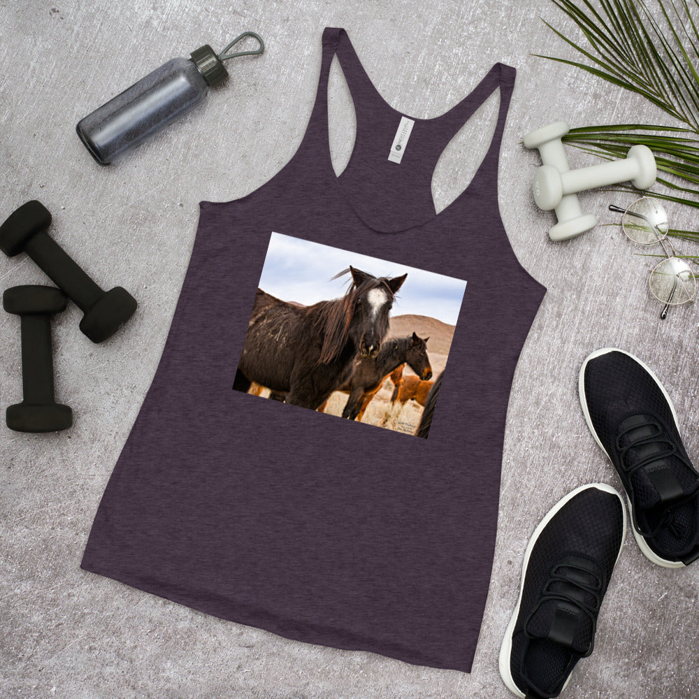 WanderBack Racerback Women's Tank Top - Wild Mustangs