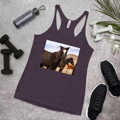 WanderBack Racerback Women's Tank Top - Wild Mustangs